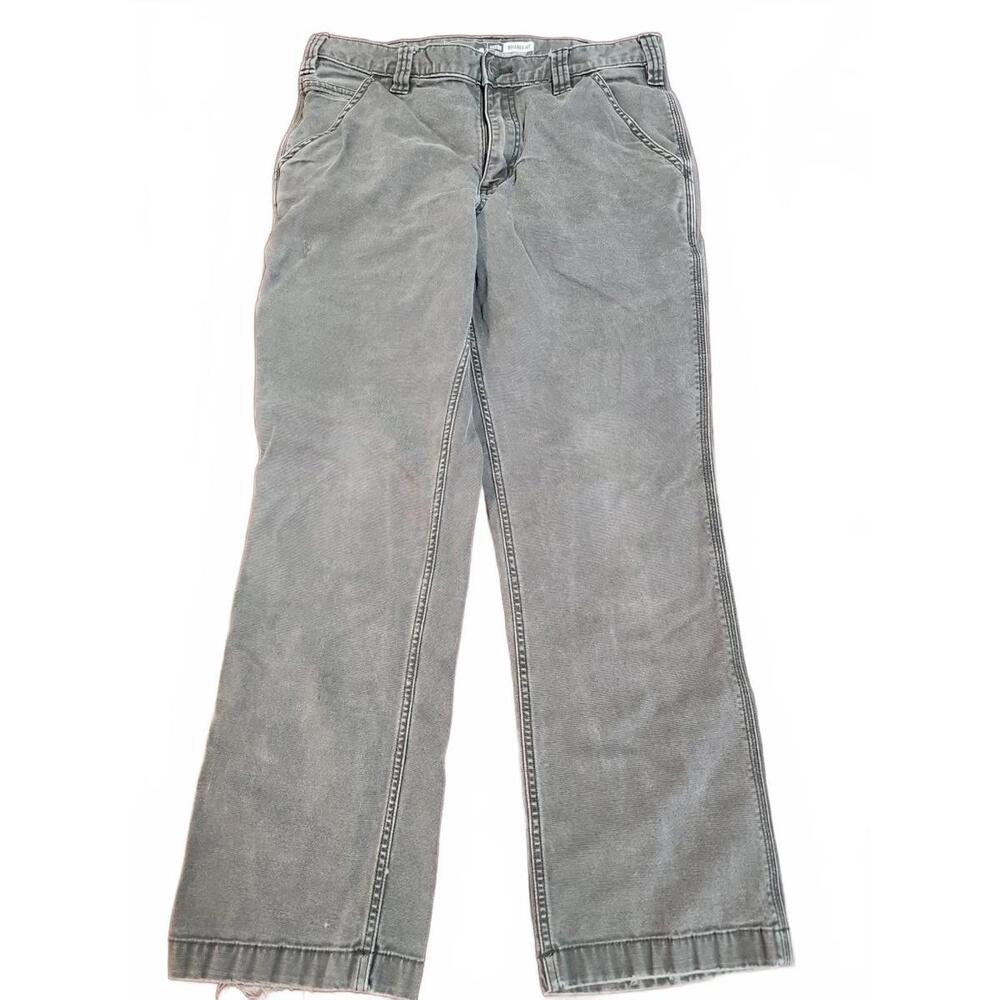 Carhartt Relaxed Fit Mens 32x30 Gray Pants Distressed Denim